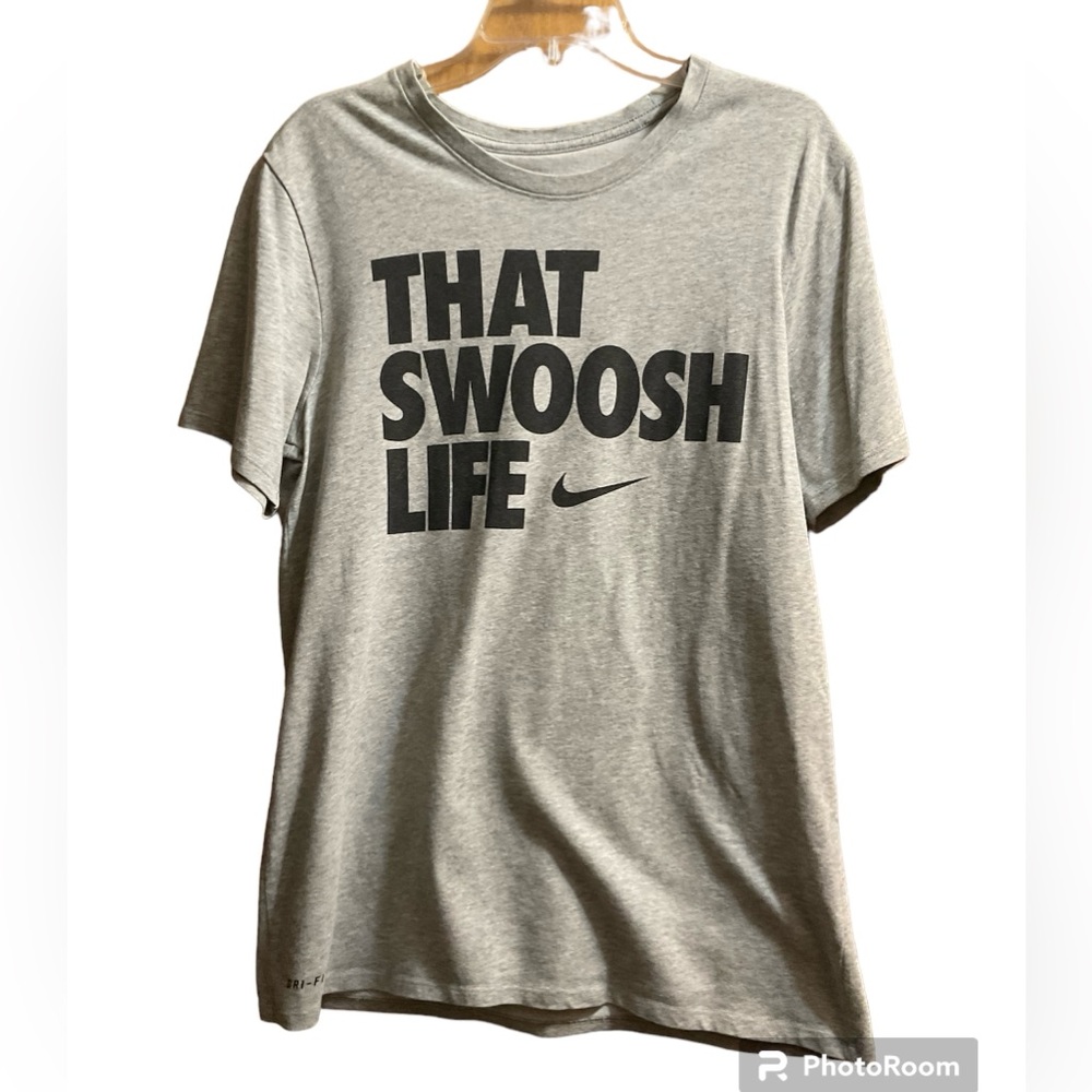 Men’s Nike Short Sleeve Graphic T-Shirt. That Swoosh Life. Athletic Cut. Dri-Fit